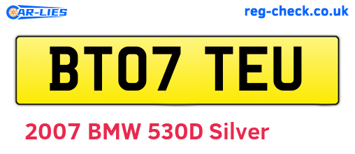 BT07TEU are the vehicle registration plates.