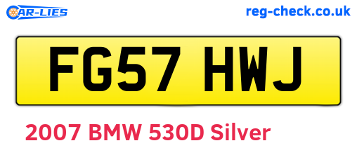 FG57HWJ are the vehicle registration plates.