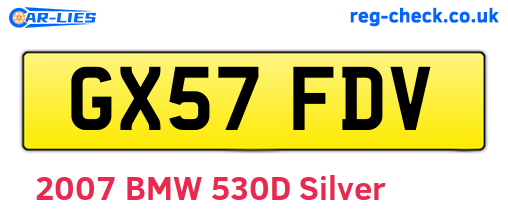 GX57FDV are the vehicle registration plates.