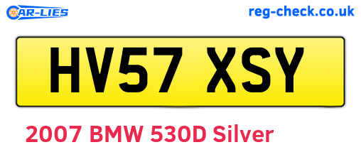 HV57XSY are the vehicle registration plates.