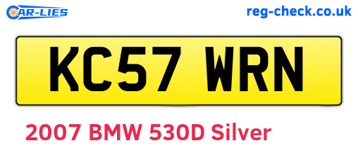 KC57WRN are the vehicle registration plates.
