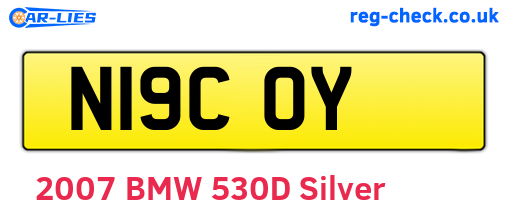 N19COY are the vehicle registration plates.