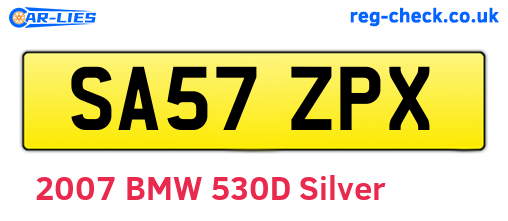 SA57ZPX are the vehicle registration plates.