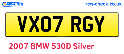 VX07RGY are the vehicle registration plates.