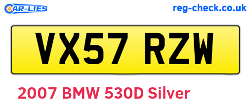 VX57RZW are the vehicle registration plates.
