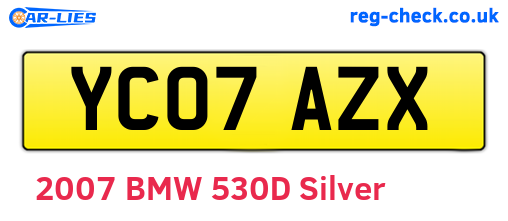 YC07AZX are the vehicle registration plates.