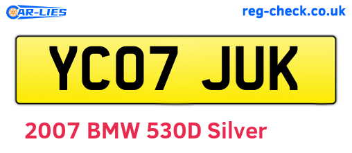 YC07JUK are the vehicle registration plates.