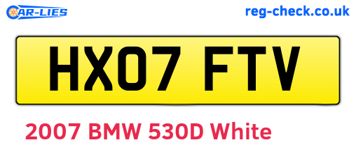 HX07FTV are the vehicle registration plates.