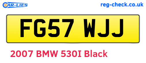 FG57WJJ are the vehicle registration plates.
