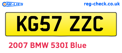 KG57ZZC are the vehicle registration plates.