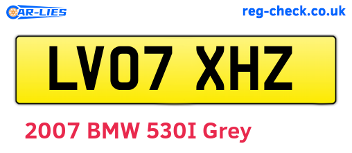 LV07XHZ are the vehicle registration plates.