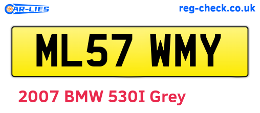 ML57WMY are the vehicle registration plates.
