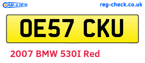 OE57CKU are the vehicle registration plates.