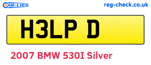 H3LPD are the vehicle registration plates.
