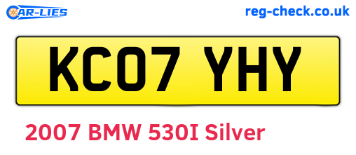 KC07YHY are the vehicle registration plates.