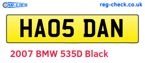 HA05DAN are the vehicle registration plates.