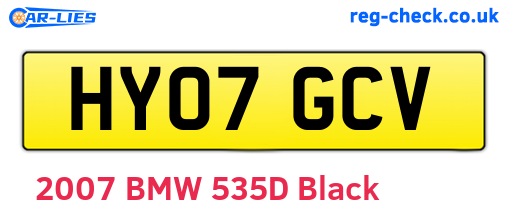 HY07GCV are the vehicle registration plates.