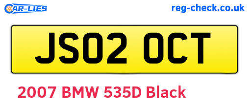JS02OCT are the vehicle registration plates.