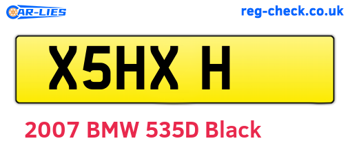 X5HXH are the vehicle registration plates.