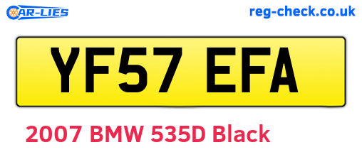 YF57EFA are the vehicle registration plates.