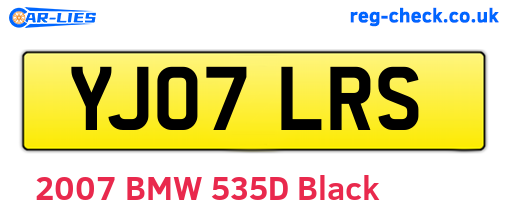 YJ07LRS are the vehicle registration plates.