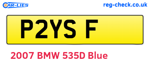P2YSF are the vehicle registration plates.