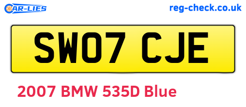 SW07CJE are the vehicle registration plates.