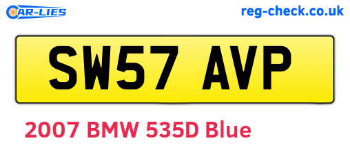 SW57AVP are the vehicle registration plates.