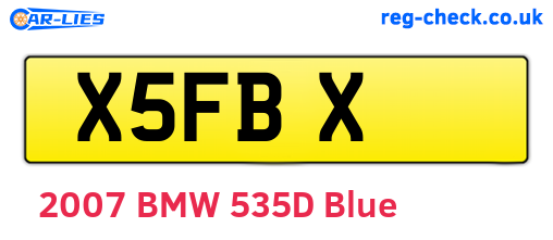 X5FBX are the vehicle registration plates.