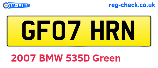 GF07HRN are the vehicle registration plates.
