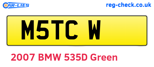M5TCW are the vehicle registration plates.