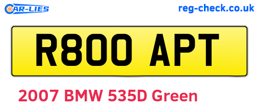 R800APT are the vehicle registration plates.