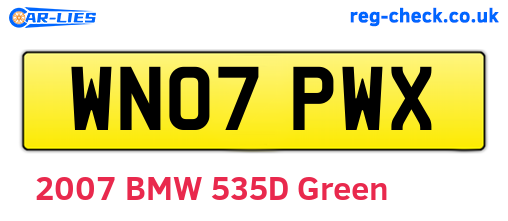 WN07PWX are the vehicle registration plates.