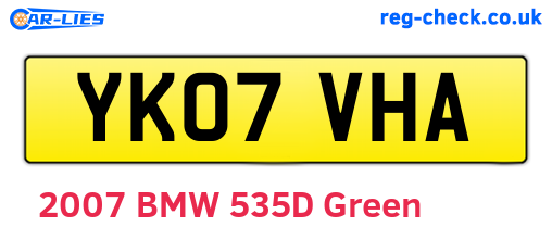 YK07VHA are the vehicle registration plates.