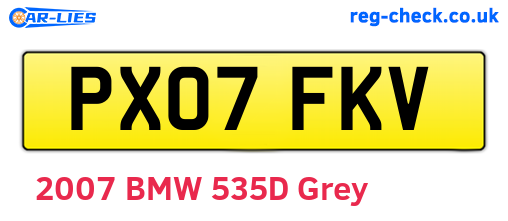 PX07FKV are the vehicle registration plates.