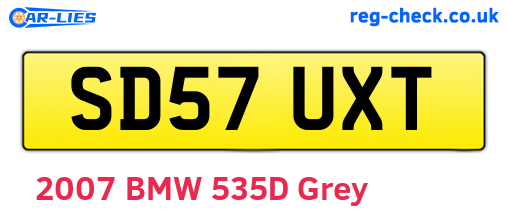 SD57UXT are the vehicle registration plates.