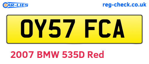 OY57FCA are the vehicle registration plates.