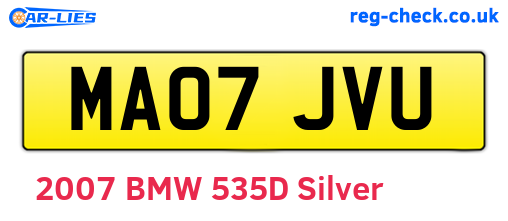 MA07JVU are the vehicle registration plates.