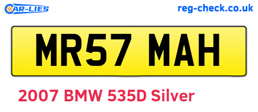 MR57MAH are the vehicle registration plates.