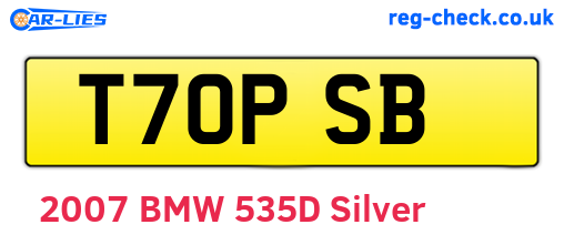 T70PSB are the vehicle registration plates.