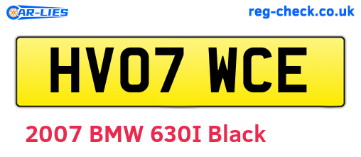 HV07WCE are the vehicle registration plates.