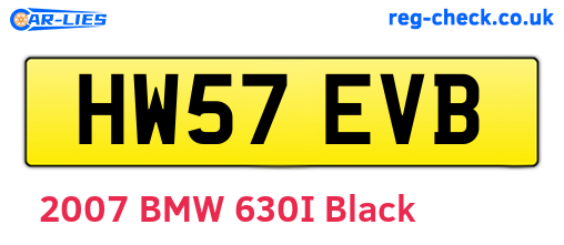 HW57EVB are the vehicle registration plates.