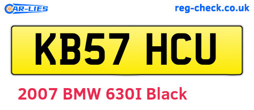 KB57HCU are the vehicle registration plates.