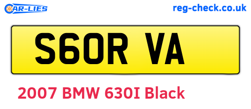 S60RVA are the vehicle registration plates.
