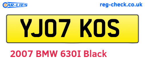 YJ07KOS are the vehicle registration plates.