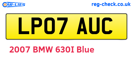 LP07AUC are the vehicle registration plates.
