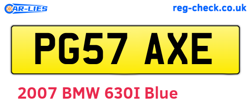 PG57AXE are the vehicle registration plates.