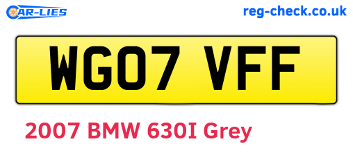 WG07VFF are the vehicle registration plates.