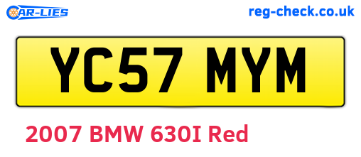 YC57MYM are the vehicle registration plates.