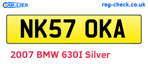 NK57OKA are the vehicle registration plates.